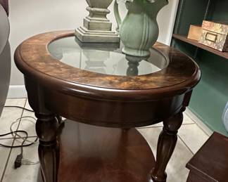 Kincaid Furniture Elise Oval End Table with Glass Top