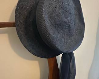 Bloomingdale's Made in Italy Straw Hat with Scarf