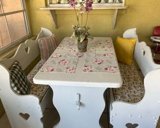 Vintage Kitchen Nook Set with Table and Benches