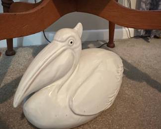 White Ceramic Pelican Planter