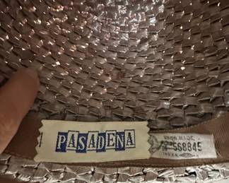 Pasadena Union Made Straw Hat with Veil and Ribbon