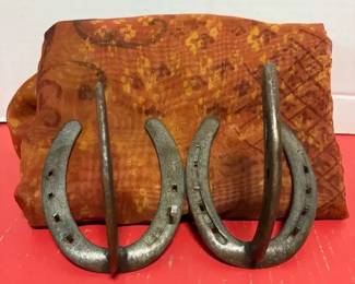 2 Real Horseshoe Curtain Swag Holders