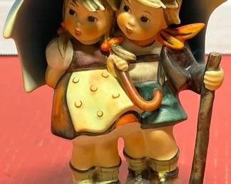 MI Hummel Figurine 3 Stormy Weather Boy  Girl With Umbrella