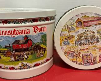 2 Metal Decorative Tins