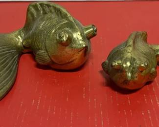 2 Brass Goldfish