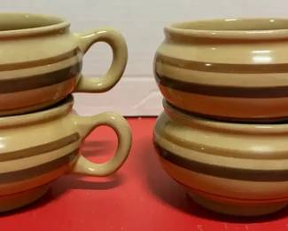 4 Stoneware Soup Bowls
