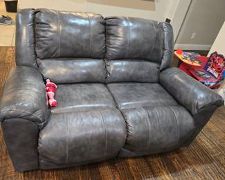 Genuine leather loveseat electric recliner