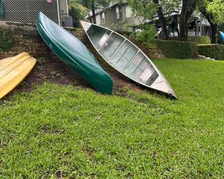 Metal canoes and kayaks with paddles!
