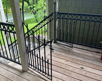Metal gate and fencing for deck or yard
