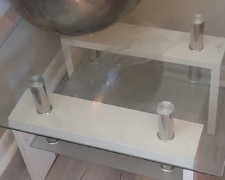 Small square glass top table