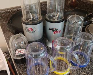 2 Magic Bullet mixer w/3 cups and attachments