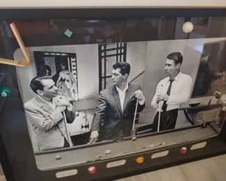 Large fr/mat picture 'Rat Pack  playing pool" Frank Sinatra/Dean Martin/ Peter Lawford/ Sammy Davis
