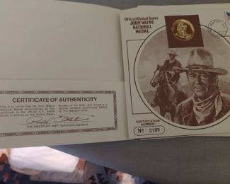 24-k gold plated John Wayne National medal coin