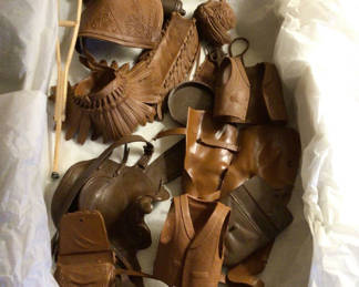 Lot 170: Brown leather Western wear and accessories collection