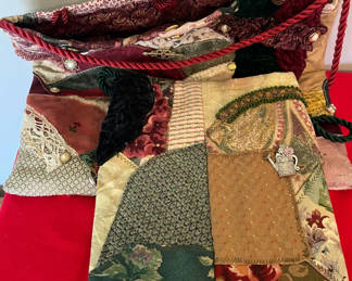 Lot 132: Patchwork textile bags with rope handles