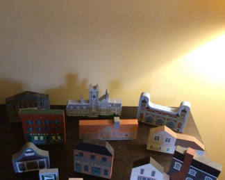 Lot 161: Assorted Wooden Miniature Town Buildings
