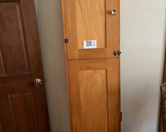 Lot 239: Tall wooden cabinet with ironing board 17 1/2x 14x78