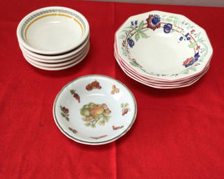 Lot 10: Assorted ceramic dinnerware set with floral and geometric patterns