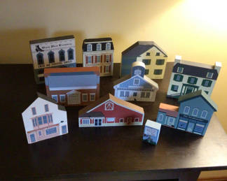 Lot 162: Set of wooden miniature town buildings