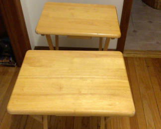 Lot 168: Two wooden folding nesting tables