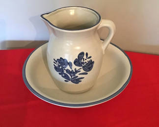 Lot 71: Ceramic pitcher with matching plate