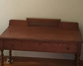 Lot 129: Antique Oak Writing Desk