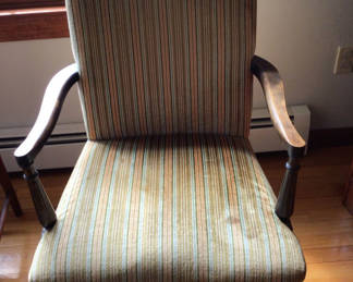 Lot 204: Striped Upholstered Armchair