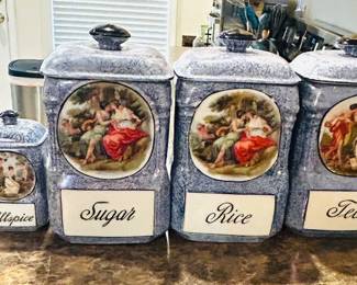 Set of Antique Victoria Chek 1918 Canister's / $65