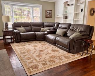 Beautiful gray reclining leather sectional