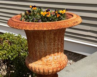 Cast iron planters (2 available)