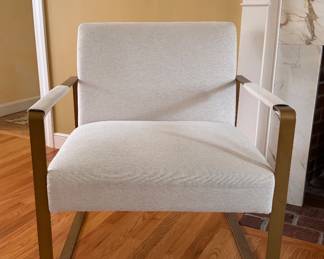 Ivory chair with metal arms (2 available)