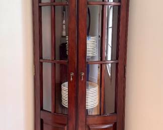 Curved corner cabinet with glass front from Ballard Designs