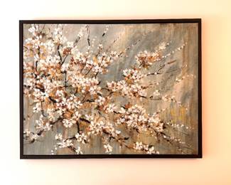 Floral print on canvas