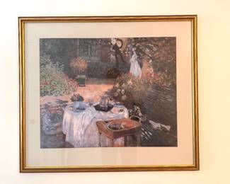 "The Garden by Claude Monet, framed print