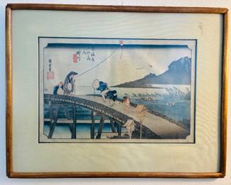 Original 19th century Japanese woodblock print by Ando Hiroshige