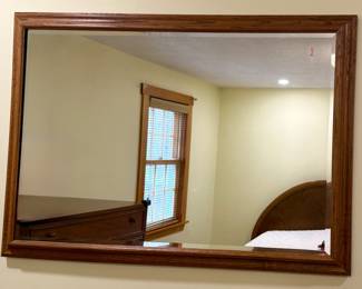 Wall mirror, wood frame, medium size