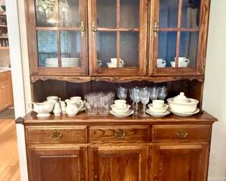 Wood Dining Room China Cabinet (Hutch); dishware not included; 