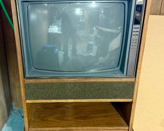 Vintage Zenith TV, Built-In Cabinet With Speakers