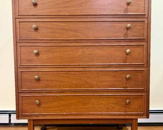 Vintage Early 1960s Solid Wood Dresser Drawer (tall),  Dixie Chest, sold as a set with other Dixie Chest