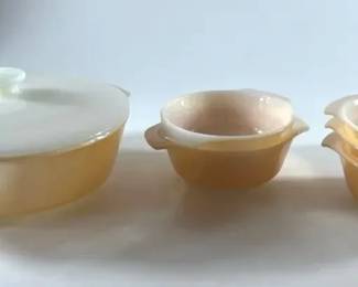 Mid Century Anchor Hocking FireKing Peach Lusterware