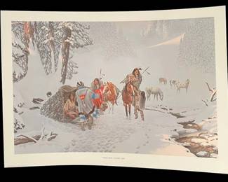 Jacob Pfieffer  Indian Sister. Trappers Wife, Offset Lithograph, Hand Signed