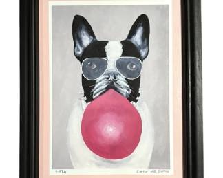 Coco de Paris  Dog Blowing Bubble, Hand Signed and Dated