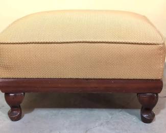 Storage Ottoman With Goldtone Upholstery