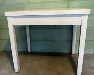 Vintage White Painted Wood Work Table