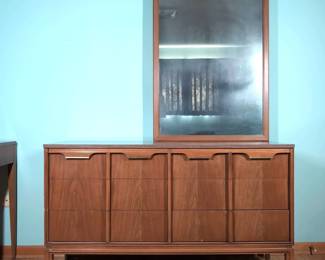 Basic Witz MCM Walnut Dresser With Mirror