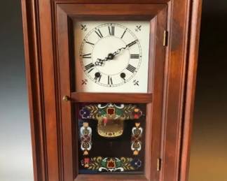 Vintage Shelf Clock with Floral Decoration