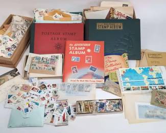 Stamp Collection with Books, Vintage
