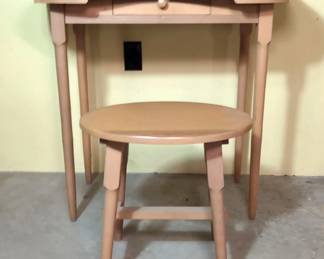 1940s AristoBilt Kidney Vanity and Matching Stool