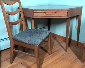 Basic Witz Walnut Corner Desk With Chair