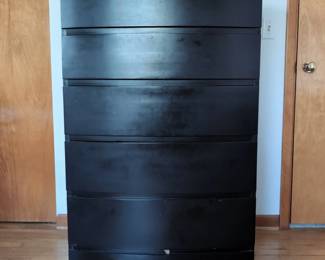 Black Painted Midcentury Chest with Cedar Storage